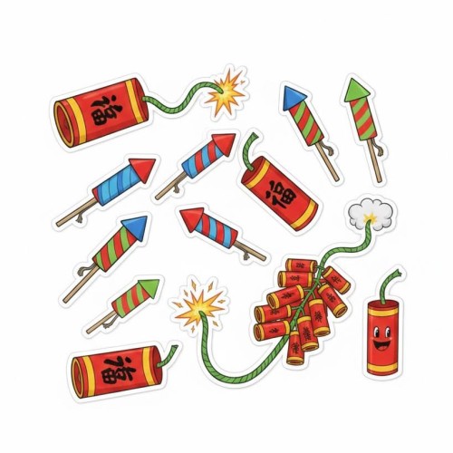 پک استیکر ترقه جذاب و دیدنی برای چت و پیامک