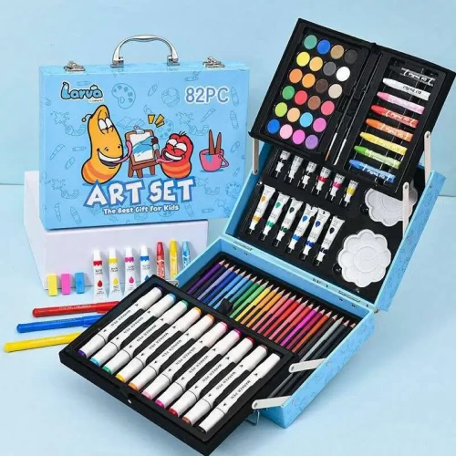 کیف ست نقاشی 82 تکه رنگ آبی - کد P/912382/A