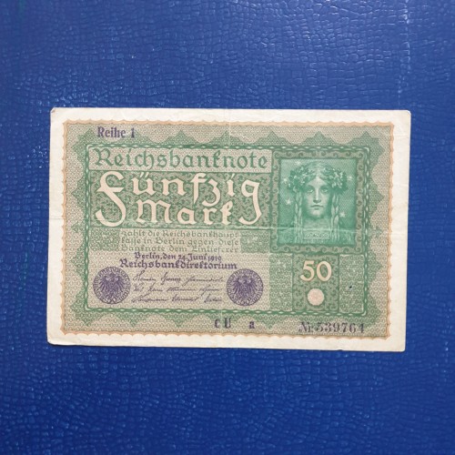 50 مارک تابلویی آلمان 1919 میلادی زیبا و کمیاب G6