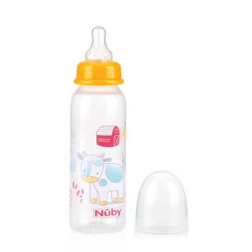 شیشه شیر 240ml زرد طرح گاو Nuby 1486
