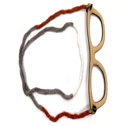 بند عینک پرگره soft yarn مدل 01 رنگ‌های زرشکی و سفید