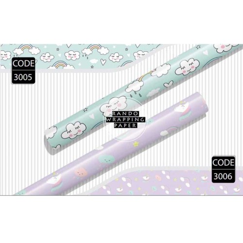 کاغذ کادو یک رو طرح ابر کد 3005 - کیفیت عالی