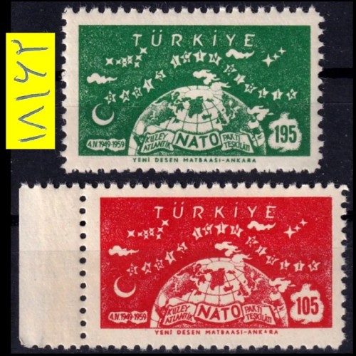 فروش سری تمبر ترکیه،دهمین سالگرد ناتو 1959