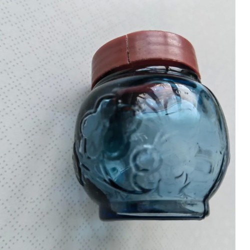 فروش نمکدان قدیمی آبی کمیاب با درب ترک‌خورده