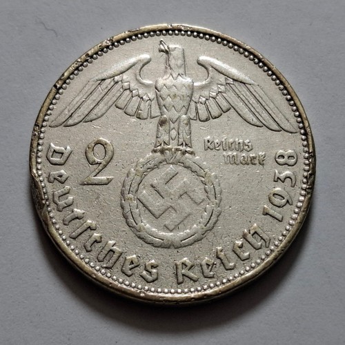 فروش سکه 2 رایش مارک آلمان نازی سال 1938