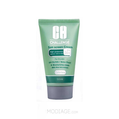 ضدآفتاب بی رنگ مخصوص پوست خشک و نرمال چلنج SPF50