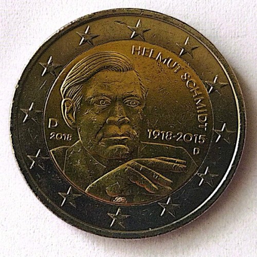 فروش سکه 2 یورو صدراعظم هلموت اشمیت آلمان 2018