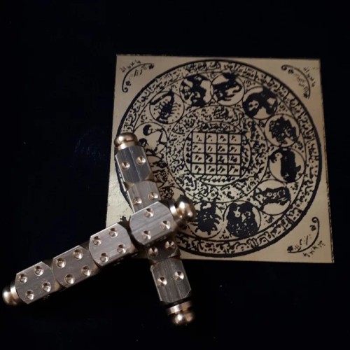 فروش رمل برنجی 8 سانتی با تاس و قرعه مخصوص رمالی