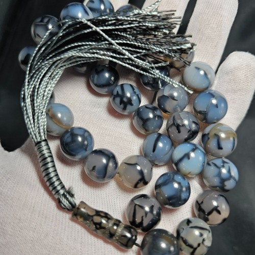 فروش تسبیح 33 دانه سنگ عقیق دراگون معدنی کد 37767