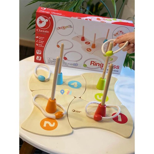 اسباب بازی چوبی پرتاب حلقه کودک Classic World 4630