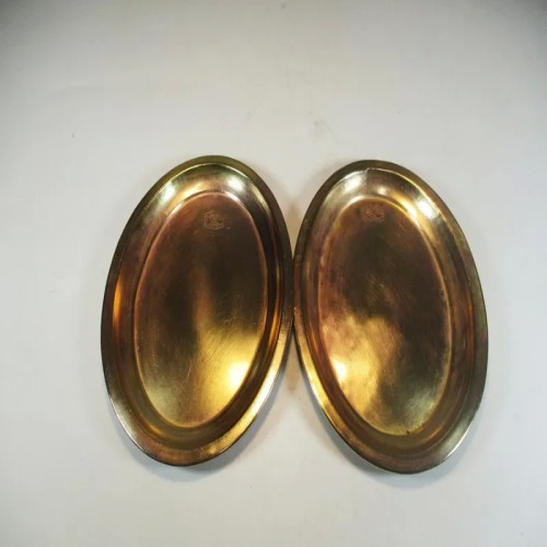 فروش 2 عدد سینی قند پهلو برنجی روسی قدیمی خاص