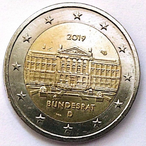 فروش سکه 2 یورو 70 سالگرد بوندس‌رات آلمان 2019