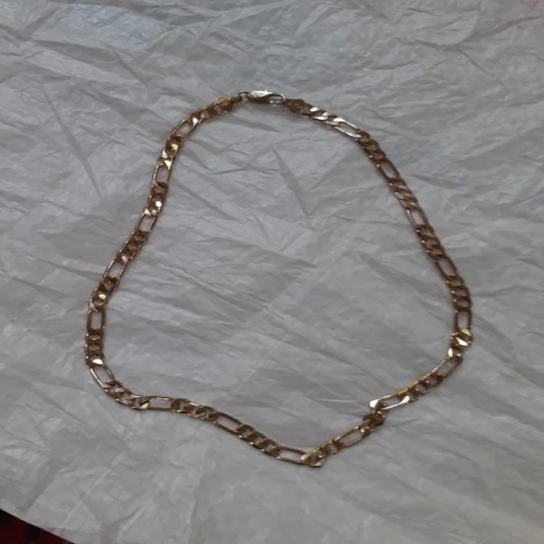 فروش زنجیر گردنبند زنانه برنجی در حد نو 45 سانتی