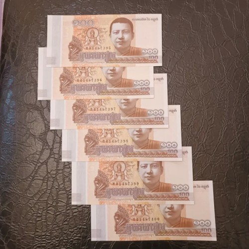 فروش 3 جفت اسکناس بانکی 100 ریل کامبوج