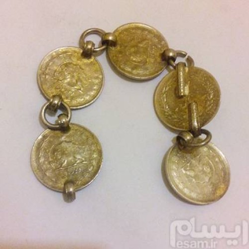 فروش گردنبند آویز دوریالی سکه های پهلوی 5عددی