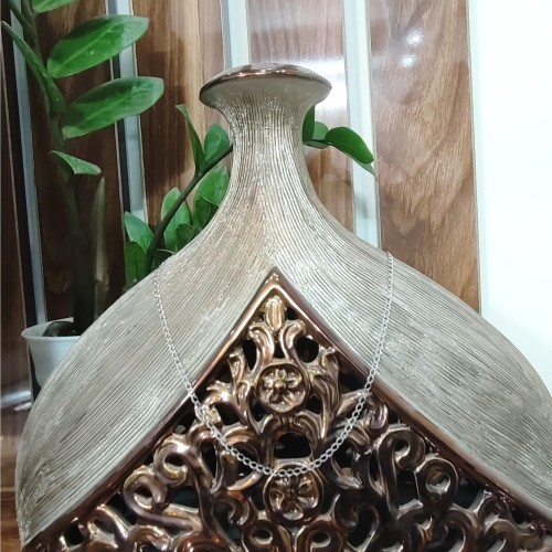 زنجیر نقره ایتالیایی دستساز روکش طلا سفید با ضمانت