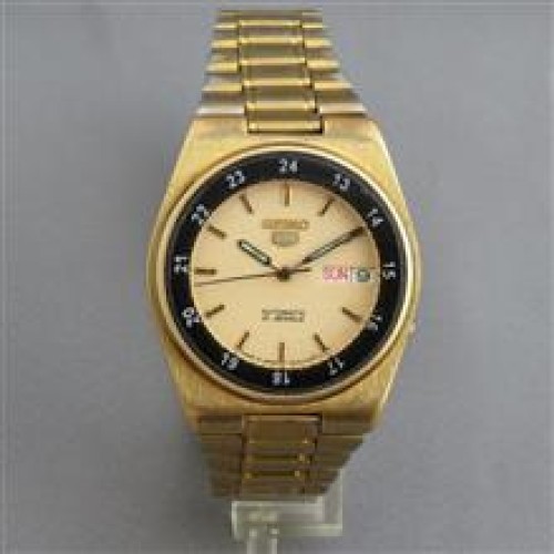 فروش ساعت سیکو 5 ژاپن پشت شیشه خلبانی طلایی