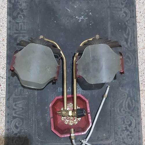 فروش چراغ روشنایی دو شعله گازی دیواری قدیمی زیبا