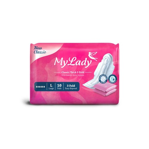 نوار بهداشتی ضخیم بزرگ نیکلاسیک MYLADY 10 عددی