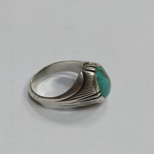 فروش انگشتر نقره فیروزه قدیمی دستساز با رکاب اصیل