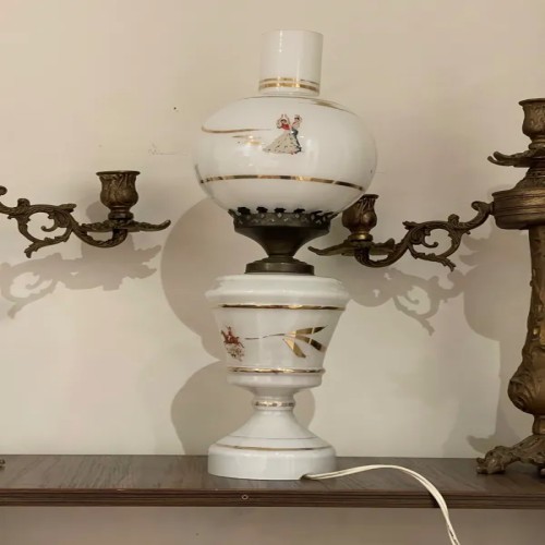 فروش چراغ اپالین فرانسه سفید نو نو با بهترین قیمت