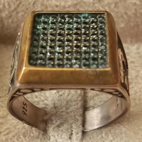 انگشتر نقره 925 وارداتی ترک رکاب زیبا و سیاه قلم