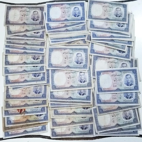 فروش بسته اسکناس ده ریالی صدعددی محمدرضا پهلوی