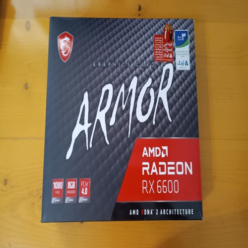 فروش کارت گرافیک MSI RX 6600 ARMOR 8G نو و آکبند