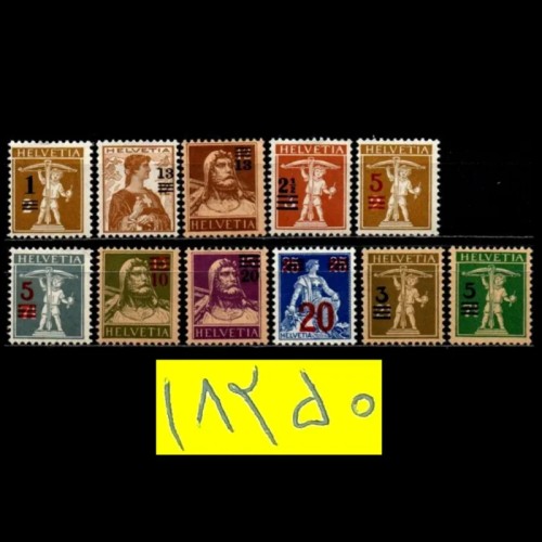 فروش سری تمبر کلاسیک سوئیس 1915 30 بیشارنیه نایاب