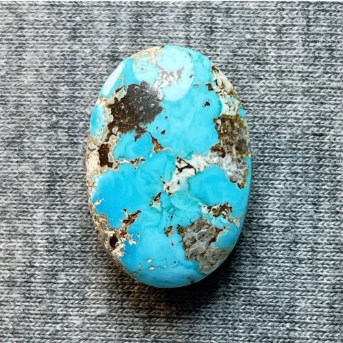 فیروزه نیشابوری طبیعی زنده با ابعاد 20x14 میلی‌متر