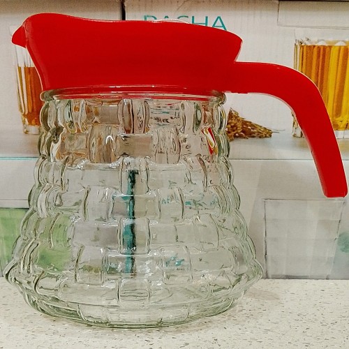 فروش پارچ مدل فرانسه طرح حصیری با درب و دسته پلاستیکی