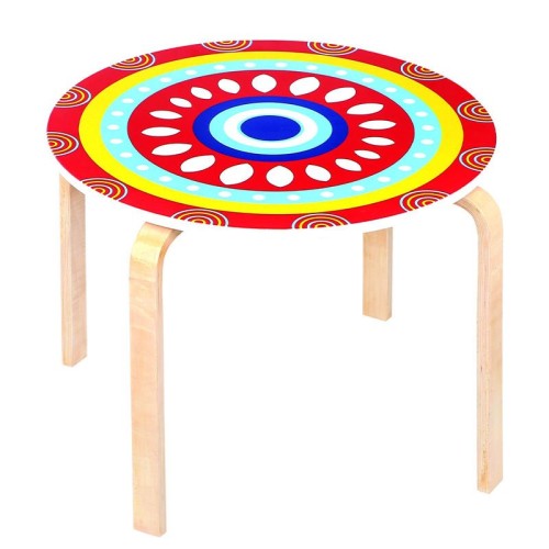 میز کودک چوبی طرحدار کد SD 03 A با طراحی خاص