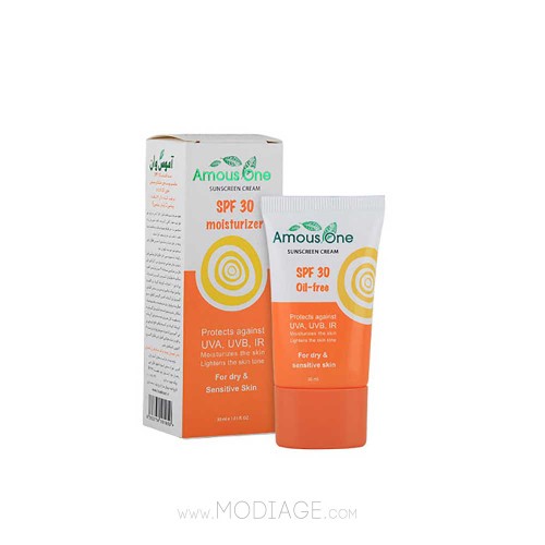 کرم ضد آفتاب پوست خشک و حساس آموس‌وان SPF 30