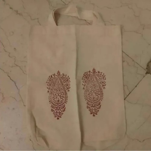 فروش ساک پارچه‌ای دستی سنتی کرم سفید سایز 45در35