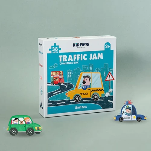 پازل کودک 38 تکه مدل ترافیک KID FANS TRAFFIC JAM