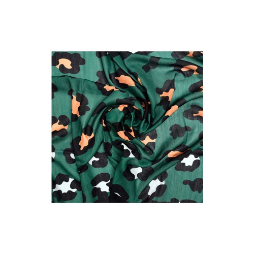 شال نخی طرح پلنگی سبز - سبک و باکیفیت