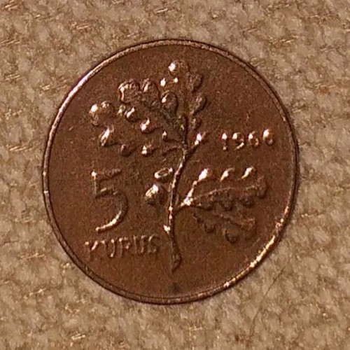 فروش سکه 5 کروش 1966 ترکیه با کیفیت عالی برنز