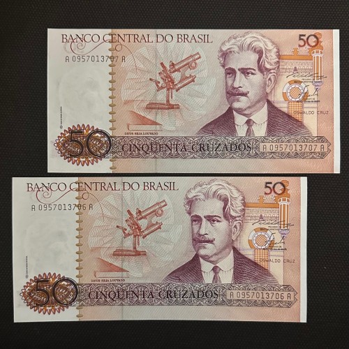 فروش اسکناس جفت بانکی 50 کروزیرو برزیل 1986