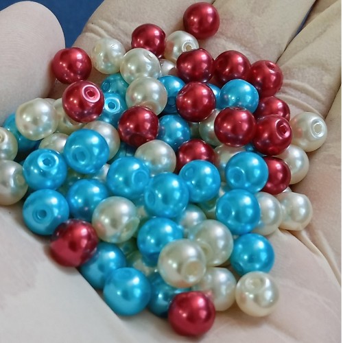 فروش مهره صدف رنگی سایز 8 جفتی 2تایی