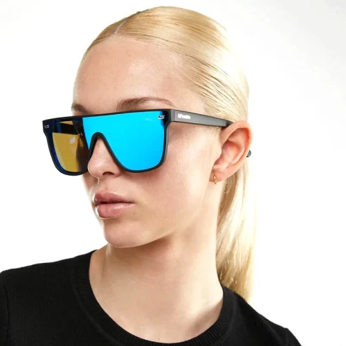 عینک آفتابی دی فرانکلین مدل D.franklin INFINITY MATT BLACK BLUE REVO