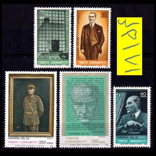 فروش سری کامل تمبر سی امین سالگرد وفات آتاتورک