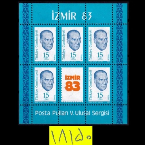 فروش شیت تمبر با ارزش کمال اتاتورک 1983