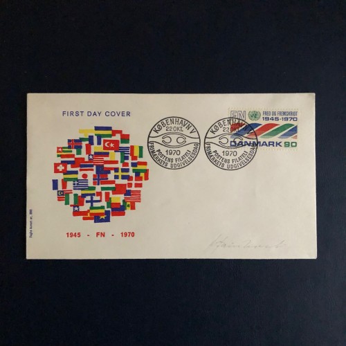فروش پاکت مهر روز دانمارک 1970 و 25 سالگی سازمان ملل