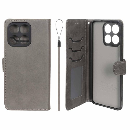 فروش کیف موبایل مگنتی درجه یک داخل خز آنر X8a خاکستری