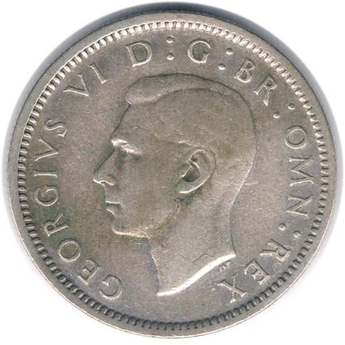 فروش سکه نقره 6 پنس بریتانیا 1946 جرج ششم نایاب