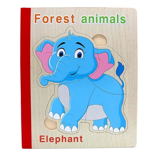 پازل کتابی چوبی حیوانات جنگل مدل XLE 009