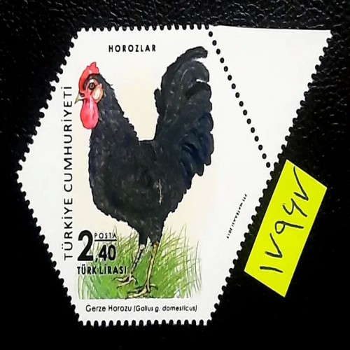 فروش تمبر خاص شکلی کمیاب خروس چاپ ترکیه