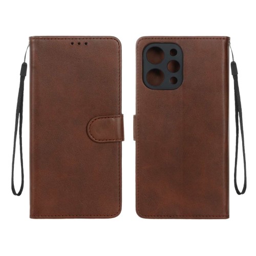 کیف موبایل مگنتی شیائومی Redmi12 قهوه ای با محافظ لنز