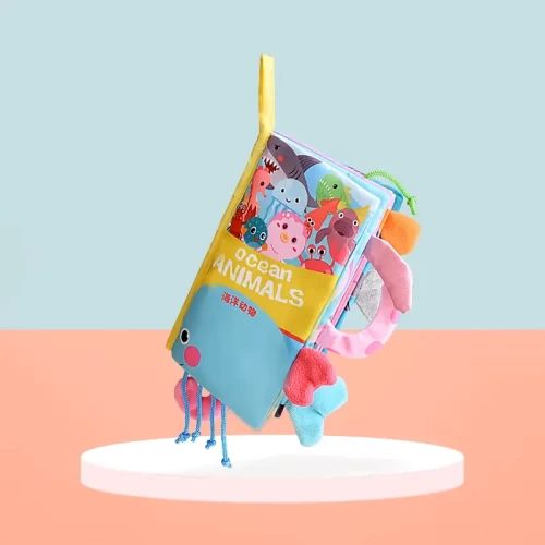 کتاب پارچه‌ای آموزش دم حیوانات دریایی جغجغه‌ای