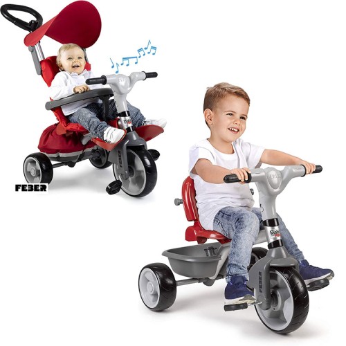 سه چرخه کودک پدالی فبر مدل Feber baby plus prime قرمز
